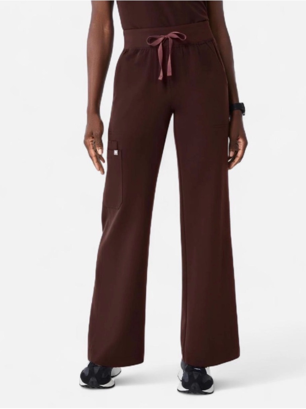 Figs Espresso High Waisted Isabel Wide Leg - Tall Scrub Pant